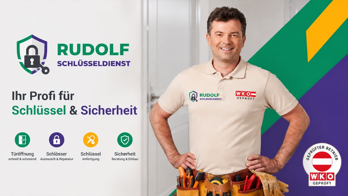 Rudolf Schlüsseldienst – Ihr Profi für Schlüssel & Sicherheit: Türöffnung, Schlösser, Schlüssel, Sicherheit. WKO geprüfter Betrieb.